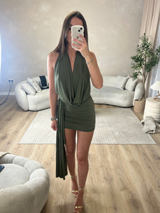 Maisie drape slinky dress