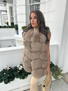 6 row panel taupe gilet