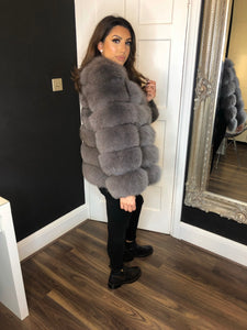 6 tier fur coat