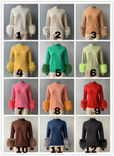 Load image into Gallery viewer, Fur cuff jumper round neck
