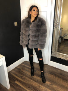 6 tier fur coat