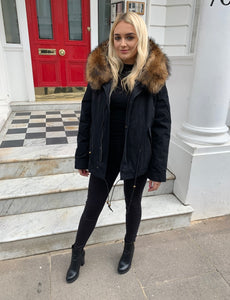 Silver fox fur parka